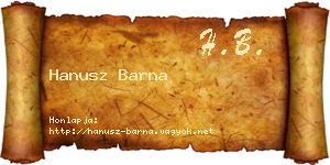 Hanusz Barna névjegykártya